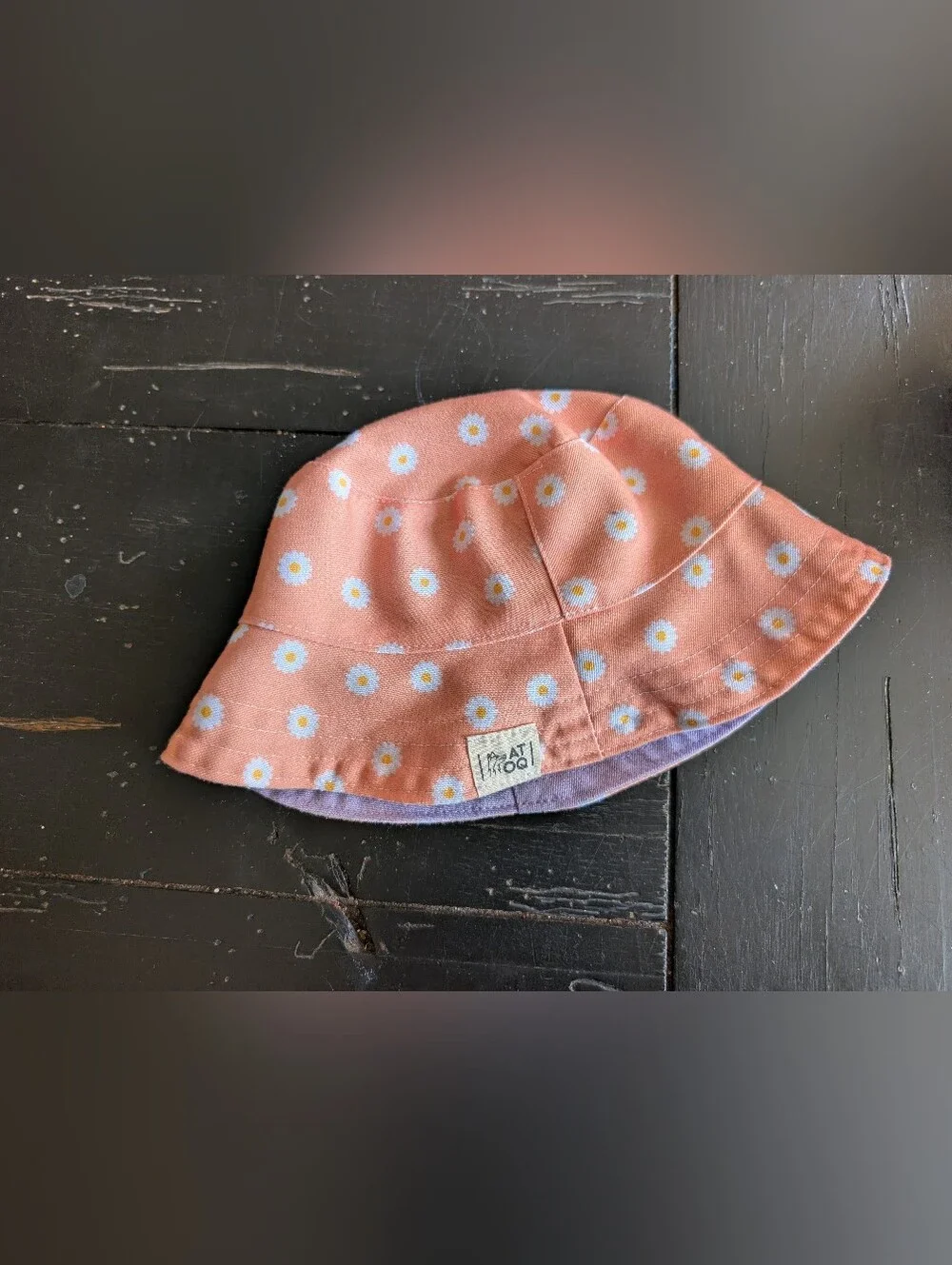 Handmade ATOQ Boutique Reversible UV Protection Children's Bucket Daisy Sun Hat